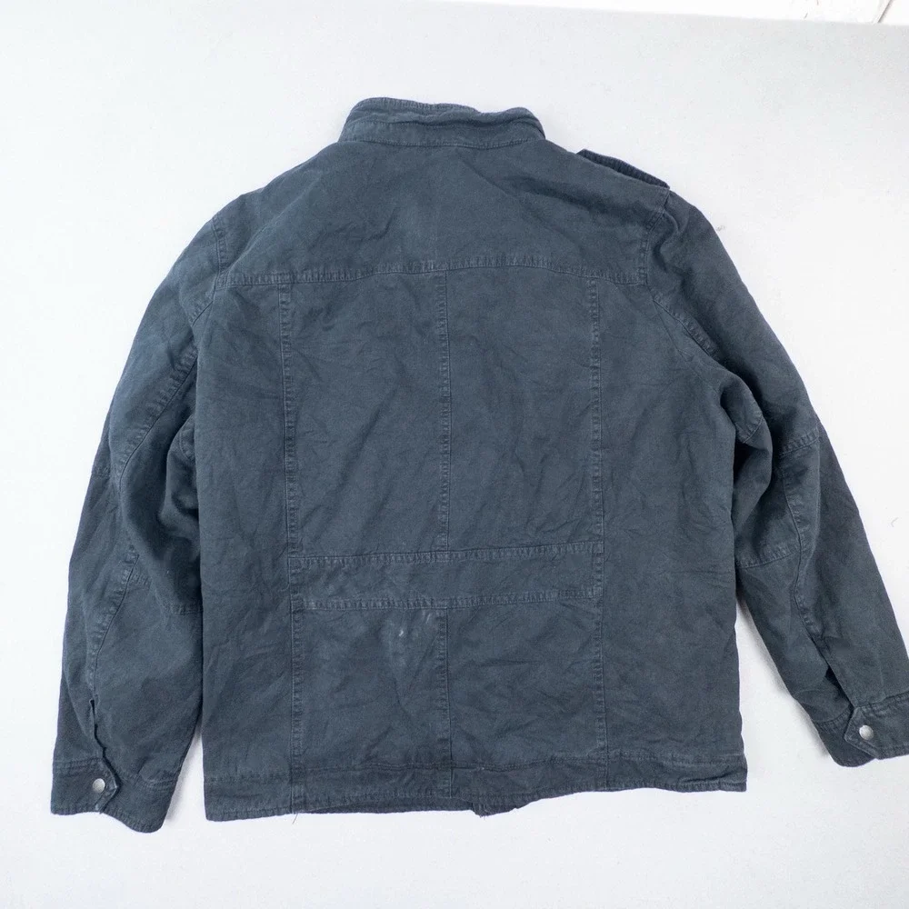 Levi Strauss Mens XL Military Field Jacket Washed Black Cotton Utility Coat - Picture 6 of 15